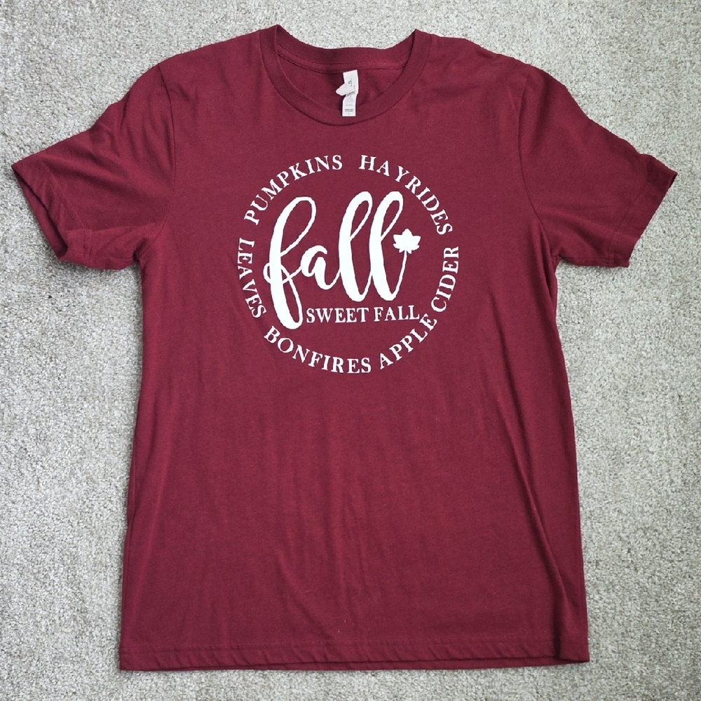 Fall Themed Maroon Woman's Shirt